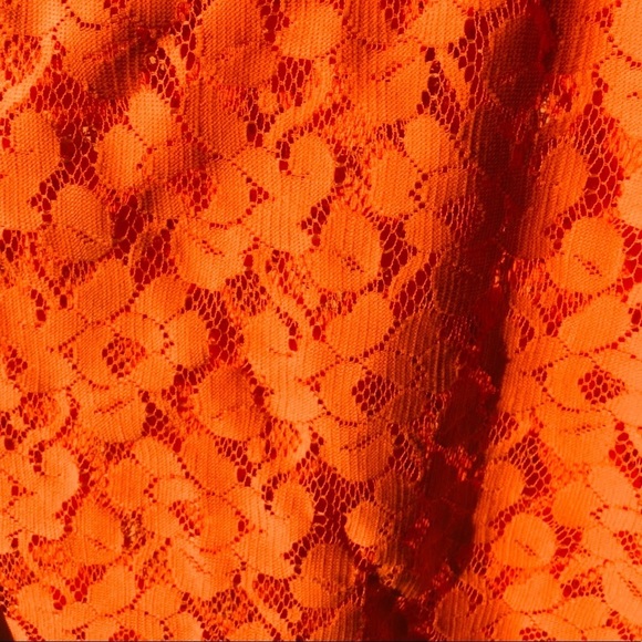 Sexy Sheer Coral Neon Orange T-shirt - Picture 8 of 9